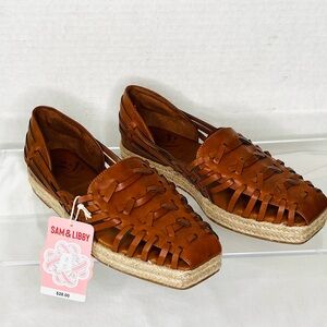 Sam & Libby Huaraches Espadrille, Saddle Brown, Sz 9.5, NWOB